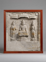 石造浮雕三尊佛龛image