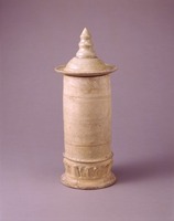 White-glazed sutra containerimage