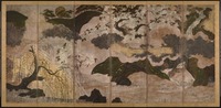 ※[引き取り限定‼]※中国古美術/四季山水図刺繍屏風【作者不詳】 引き取り限定‼]※中国古美術/四季山水図刺繍屏風【作者不詳
