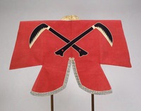 Coat (worn over armor, jin-baori), red felt with crossed sicklesimage