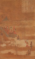 Sudhana's Pilgrimage to Fifty-five Spiritual Teachers as Described in the Flower Ornament Scripture (Avatamsaka Sutra), (J., Kegon Gojugosho E), (Scene of Sudhana Meeting Upasika)image
