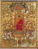 Embroidery illustrating of Sakyamuni Preachingimage