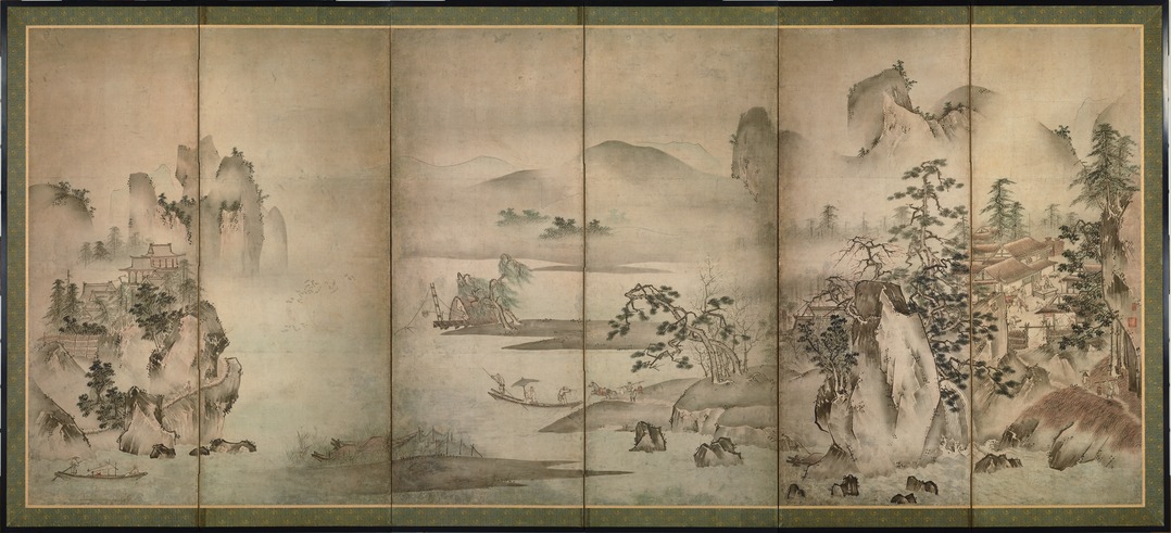 e国宝 - 四季山水図屏風