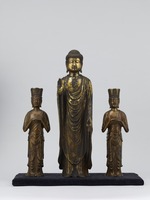 Amitabha Tathāgata and the two attendants (Amitabha Triad in the Zenkoji temple style) image