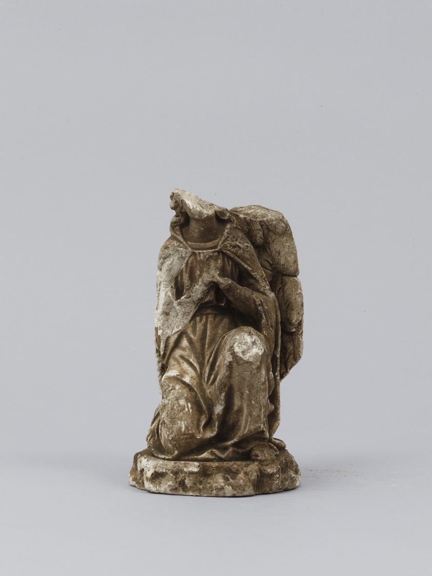 子羊を抱いた大天使 金属像 ビンテージ キリスト教会 彫像 大天使 年代物