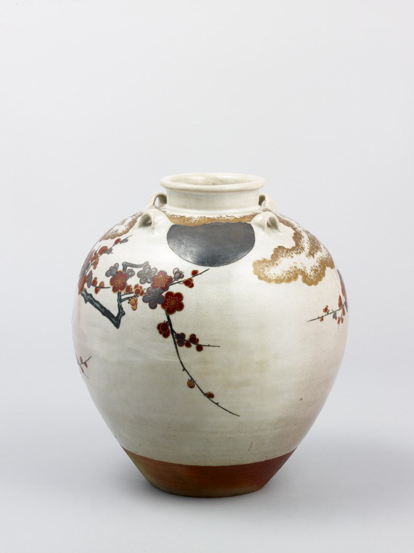 九谷焼 重要文化財 野々村 仁清作 色絵吉野山図 茶壺 綺麗 - 工芸品