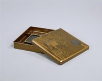 Writing box 'Kinuta,' lacquered with metal powder, the picture inspired by a poem from Senzai Waka Anthologyimage