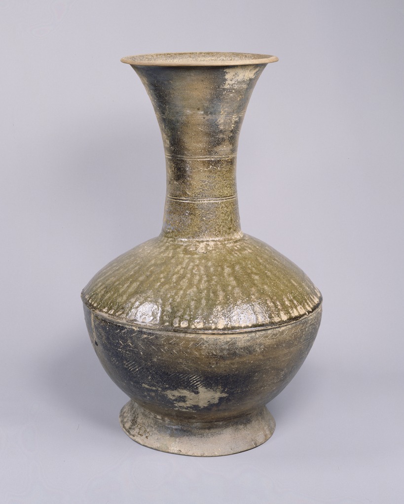 須恵器長頸瓶　7世紀　　須恵器　花瓶　花入　花器　猿投　灰釉陶器