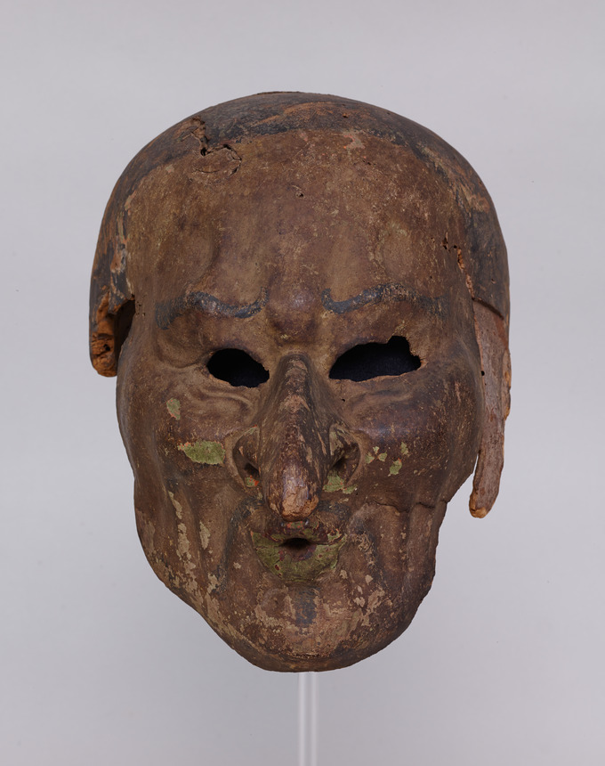 e-Museum - Carved wood Gigaku mask of Suiko-jū (follower of Suiko-ō)