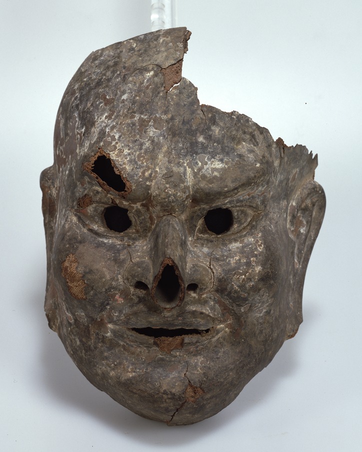 e-Museum - Carved wood Gigaku mask of Suiko-jū (follower of Suiko-ō)