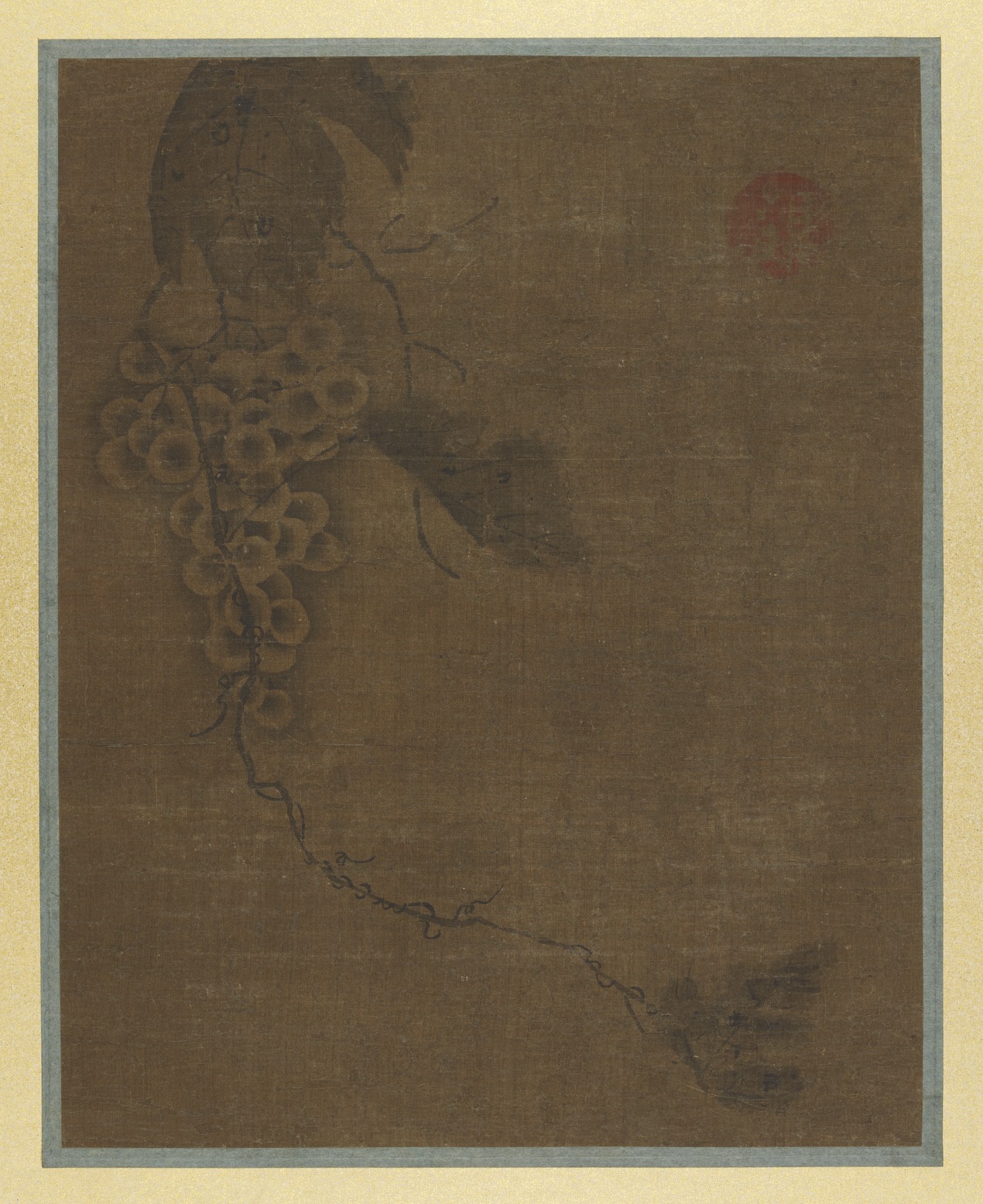 絵画 蘇葆楨 墨葡萄 水墨画 額装 中国美術 骨董品 美術品 - 絵画
