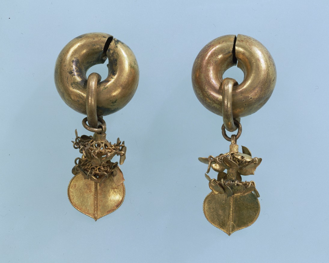 金環 金被(金箔)と金鍍金の二点 耳飾り 装身具 仏教美術 出土品-