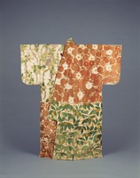 Kosode with Alternating Blocks of Flowers and Plantsimage