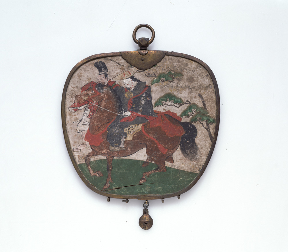 e国宝 - 木製彩色婦人乗馬図華鬘